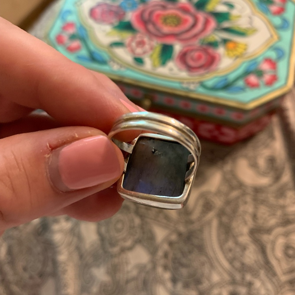 Sterling Silver Square Labradorite Ring - image 5